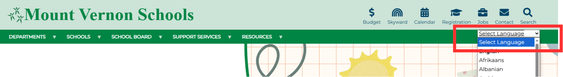 Translate webstie graphic